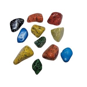 Assorted Decorative Colorful Tumbled Stones Lot + Organza Gift Pouch